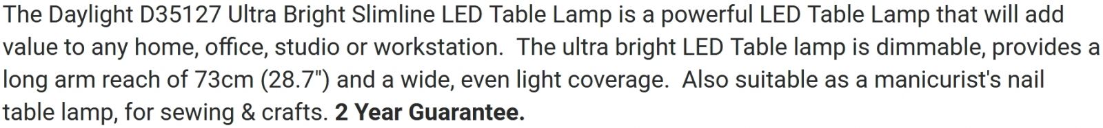 מנורת שולחן מעוצבת DAYLIGHT D35127 ULTRA BRIGHT SLIMLINE LED TEXT